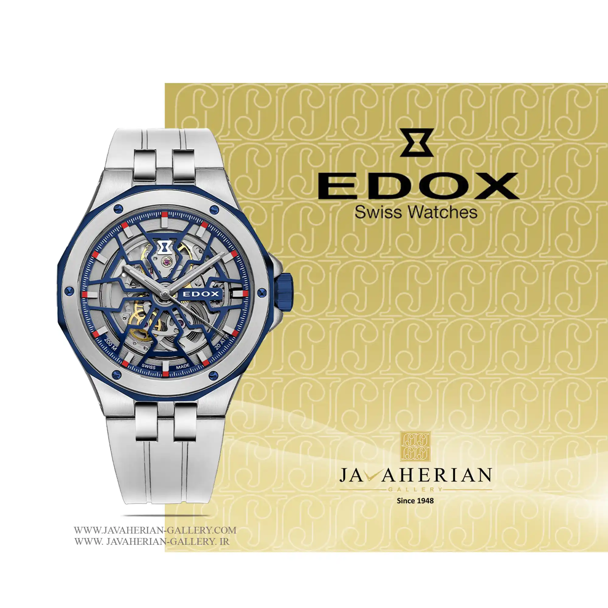 ساعت مردانه ادوکس 85303357BUCABBUIRB 1 ساعت مردانه ادوکس 85303357BUCABBUIRB Edox